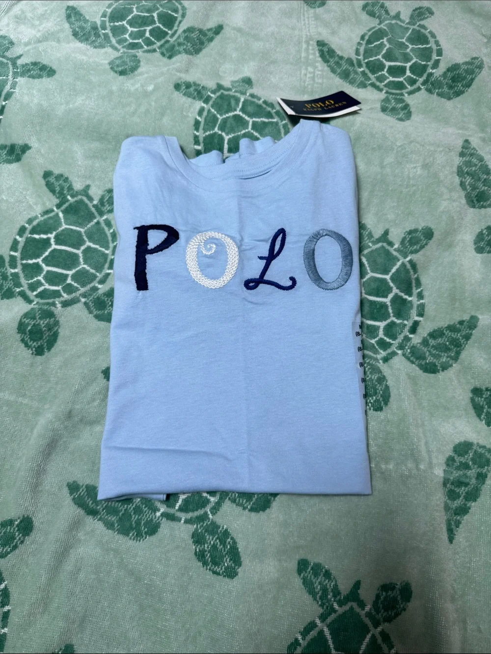 Polo by Ralph Lauren Light Blue Ruffle Hem Kids Dress